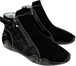 Sports Alpaca men&#39;s size 11 Black Suede Zip-up Ankle Boots EU44 - $497.26 MXN