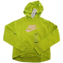 Nike Hoodie Girls Youth Large L NWT Lime Green &amp; Pink Logo Sweatshirt Ne... - $17.77