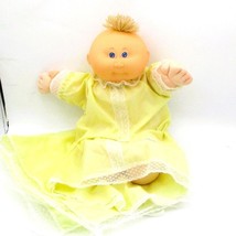 CPK Preemie Doll Yellow Gown and CoverletTanTuft Hair Blue Eyes 1980s HM1 - $185.83 MXN