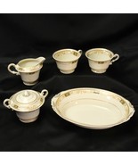 Old Ivory Syracuse China Lot of 5 Serving Bowl Cream Pitcher Cups Sugar - $27.43