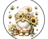 30 GNOME BE KIND ENVELOPE SEALS STICKERS LABELS TAGS 1.5&quot; ROUND BEES SUN... - $7.49