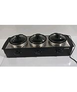 Triple Slow Cooker Buffet Server Set 3 Round Inserts  1 Quart Each - $21.73