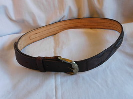 TEXTAN D ark Brown Lizard Belt 32 - £8.78 GBP