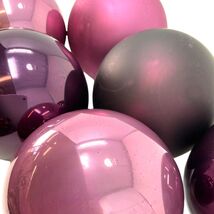 3 Inch Shiny &amp; Matte Purple &amp; Pink Glass Christmas Ball Ornaments Set of 6 - $25.72