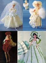 5X Barbie Clothes Royal Wedding Dress Tiara Bag Crochet Flower Baskets P... - $9.99