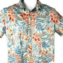 Floral Fade Reverse Print Hawaiian Shirt size Large Slim Fit Mens George - $24.03