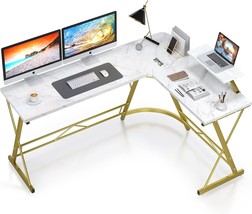 Mr. Ironstone 63&quot; L-Shaped Gaming Desk, Corner Computer Desk,, Laminate Marble. - $155.98