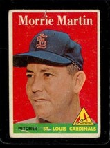 Vintage Baseball Card Topps 1958 #53 Morrie Martin St Louis Cardinals Pitcher - £8.52 GBP