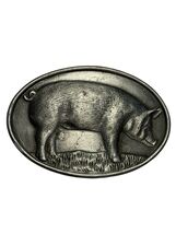 Vintage Wayne Feeds Pig Belt Buckle Limited Edition Allied Mills Farm 3.5” - $19.80