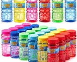 24 Pack Assorted Colors Bubble Solution Bottles With Wand (4 Oz) For Kid... - £29.01 GBP