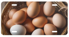 Chicken Eggs In A Basket License Plate 6 X 12 Inches New Aluminum Farm - £11.24 GBP