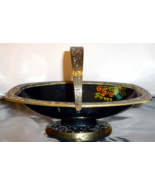 Vintage Ornate Brass and Enamel Fruit Basket Bowl - Made in Israel - $19.90