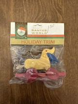 Vintage Santa World Kurt Adler Christmas Ornament Wooden Animal Holiday Trim NOS - $8.44