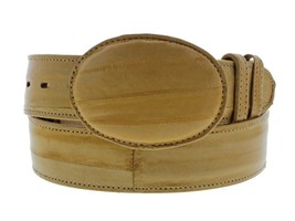 Cowboy Belt Sand Leather Real Exotic Eel Skin Rodeo Dress Buckle Cinto - £47.17 GBP