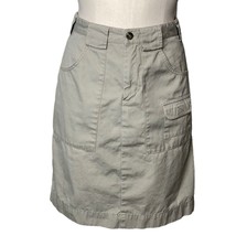 Eddie Bauer Kahki Cargo Skirt Womens 4 Wide Belt Loops Cotton Knee Length Pocket - £23.53 GBP