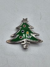 Vintage Anne Harvey Mexico Pin Brooch Sterling Silver Enamel Christmas Tree - £33.15 GBP