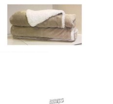 Biddeford Electric Heated Micro Mink/Sherpa Blanket Twin Linen - $71.24