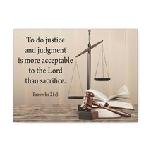  Judgment and Justice Proverbs 21:3 Bible Verse Canvas Christian - £67.95 GBP+