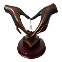 1990s Herco Romantic Hand Heart Sculpture with Crystal Drop – Love Figurine – Ho - $25.00