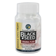 Amazing Herbs Black Seed Original Plain 500 mg., 100 Capsules - £13.26 GBP