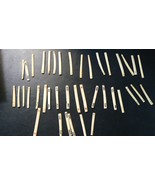 Vintage Bone Mahjong Scoring Sticks 1920s Era Dot Counters Incomplete Set of 40 - $33.24