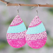 Pink Polystyrene &amp; Silver-Plated Leopard Teardrop Earrings - $12.99