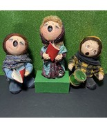 Vintage 80s Unique Paper Mache Christmas Carolers By Karen Singing Choir - $112.20