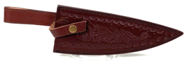 Prime Damascus Leather Knife Sheath-Stamped Snap Stitched - Fits 8.5&quot; Bl... - £28.84 GBP