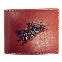 Western Genuine Leather Rodeo Plain Mens Bifold Short Wallet in 2 Color - £18.87 GBP