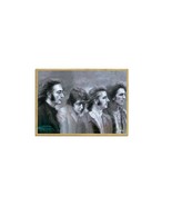 The Beatles (Blk &amp; Wht) Ringo John... Wood Kitchen Fridge Magnet 2.5 x 3... - £4.60 GBP