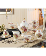 Full Service Tea/Coffee Set Finest Bone China Blossom Porcelain For Best... - £395.96 GBP