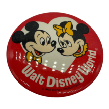 Disneyland Mickey Minnie Mouse Red Love Vintage Disney Heart Round Butto... - $221.85 MXN