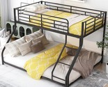 Twin Over Queen Bunk Bed With Ladder &amp; Safety Guardrails For Kids/Adults... - $513.99