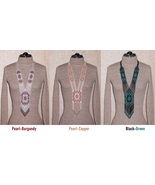 Sautoir-Gerdan-Necklace in ethnic style,bead bicolor pattern,boho style,... - $89.14 CAD