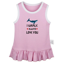 I Whale Always Love You Funny Dresses Newborn Baby Princess Infant Ruffle Skirts - £9.38 GBP
