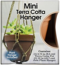 Pepperell Mini Terra Cotta Pot &amp; Jute Plant Hanger Set- - £20.25 GBP