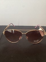 JESSICA SIMPSON Aviator Chain Link Designer Signature Sunglasses Pink J6105 - $18.49