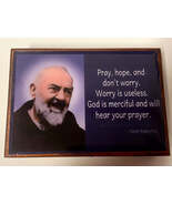 Padre Pio Wood Rosary Box with Rosary, New from Colombia - $550.13 MXN