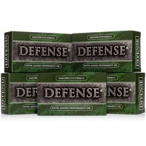 DEFENSE Soap Bar Peppermint 4 oz (5 PACK) 100% Natural &amp; Herbal Grade Tea Tree - £24.46 GBP