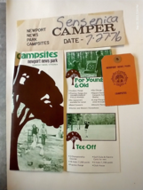 3 pieces VTG Ephemera Campsites Newport News VA BROCHURE 1976 - $9.98