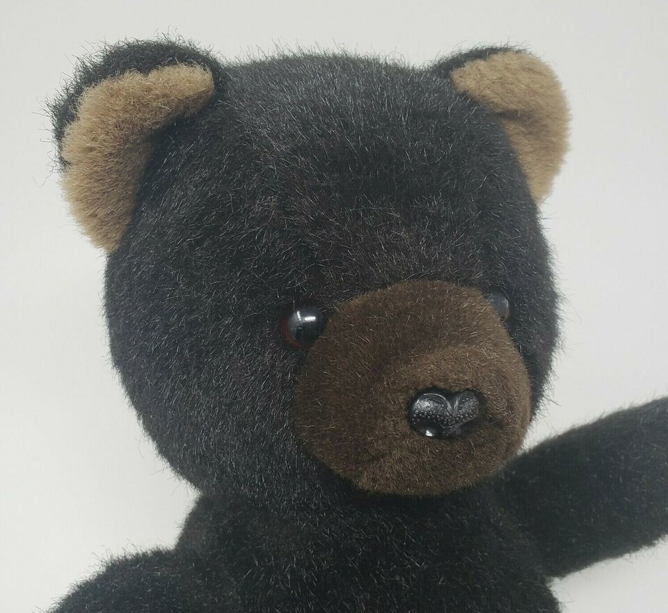 12" VINTAGE 1984 EMOTIONS MATTEL BLACK BROWN TEDDY BEAR STUFFED ANIMAL ...