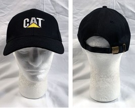 New CAT Caterpillar Baseball Hat Mens Embroidered Logo Black Adjustable - $21.73