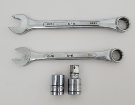 S-K Tools 14mm / 1/2&quot; Combination Wrench / SK 1/2&quot; Socket 3/8&quot; Drive + Extension - £11.34 GBP