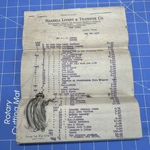 Antique Document 1917 Harrell Livery &amp; Transfer Co Fisk Tires Oldsmobile - $28.90 CAD