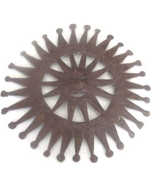 Signed Jean Pierre Bertrand Handmade Metal SUN FACE Sculpture Haitian Wa... - $138.17