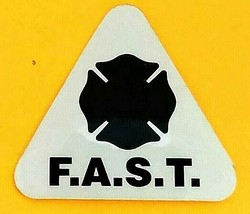 F.A.S.T. Firefighter Assisted Search Team Reflective Triangle Helmet DECAL-Black - £2.92 GBP