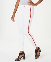 HUE Womens Racer Stripe Original Denim Leggings Size X-Small Color White - £34.26 GBP