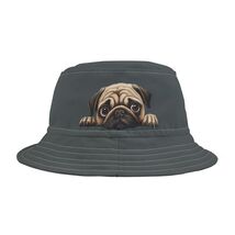 Pug Lover Bucket Hat, Dog Owner Gift, Cute Summer Accessory, Animal Prin... - $19.99