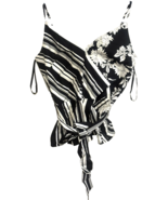 White House Black Market 12 Womens Corset Stripe Strappy Top Blouse Shirt - €17,05 EUR