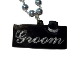 Groom Black Silver Bachelor Party Mardi Gras Necklace Beads Bead - $5.93